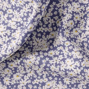 Retro Floral Print Linen Fabric By The Yard or Meter - Ditsy Flowers Print Linen for Clothing, Bedding, Curtains & Upholstery