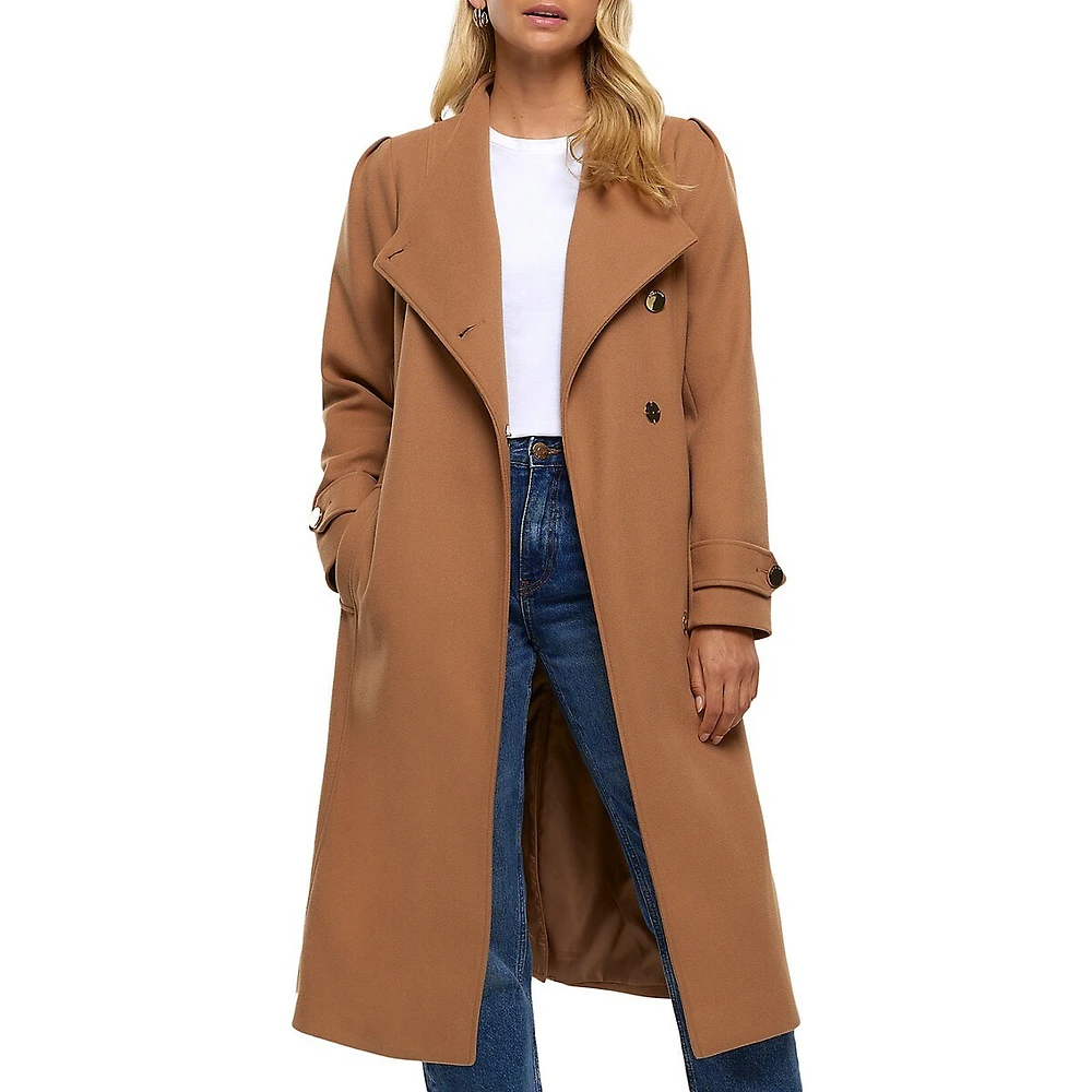 River Island Fall Away Wrap Coat - Stylish and Warm Wrap Coat for Fall