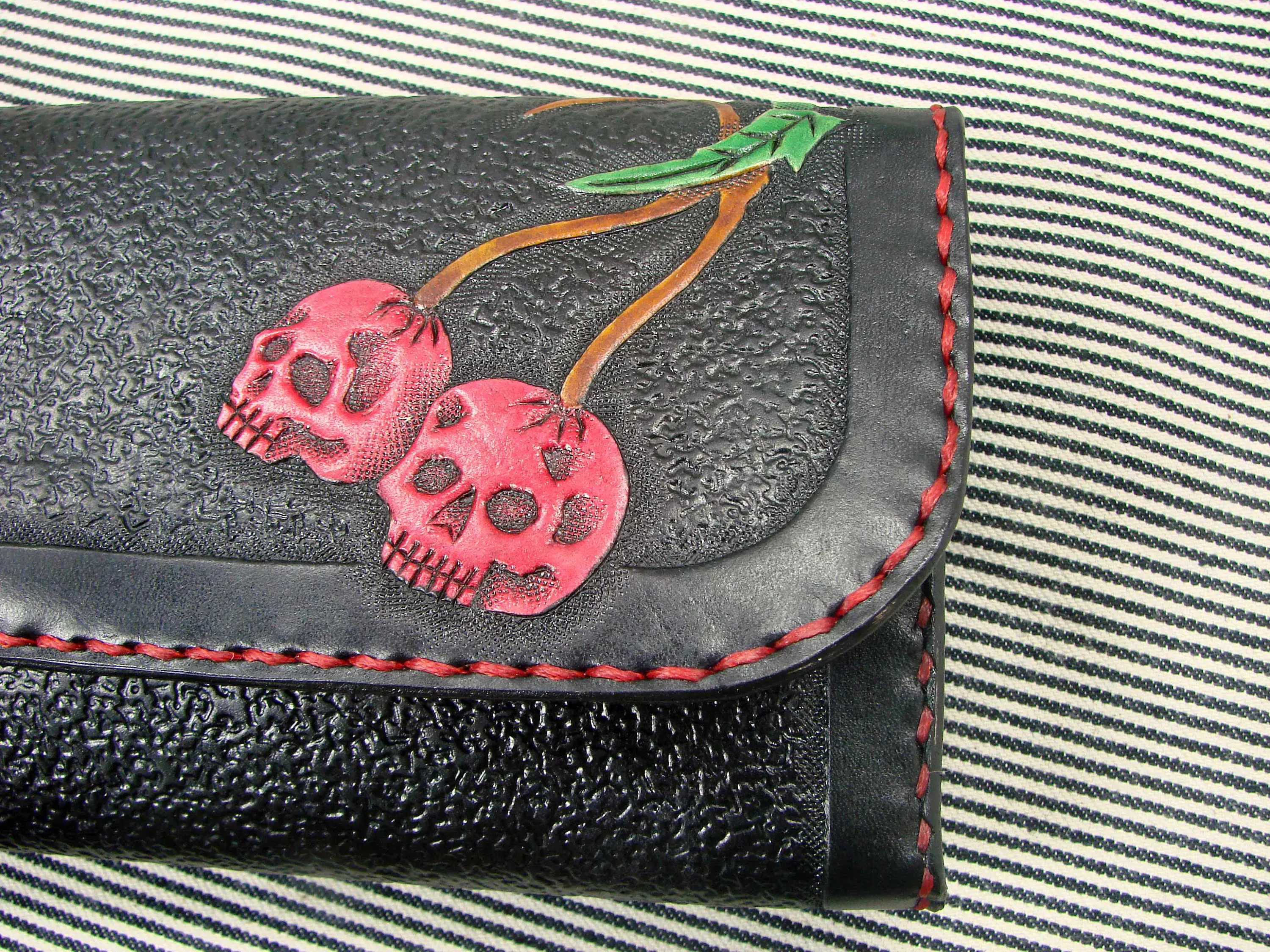 Rockabilly Cherry Skull Women's Leather Wallet