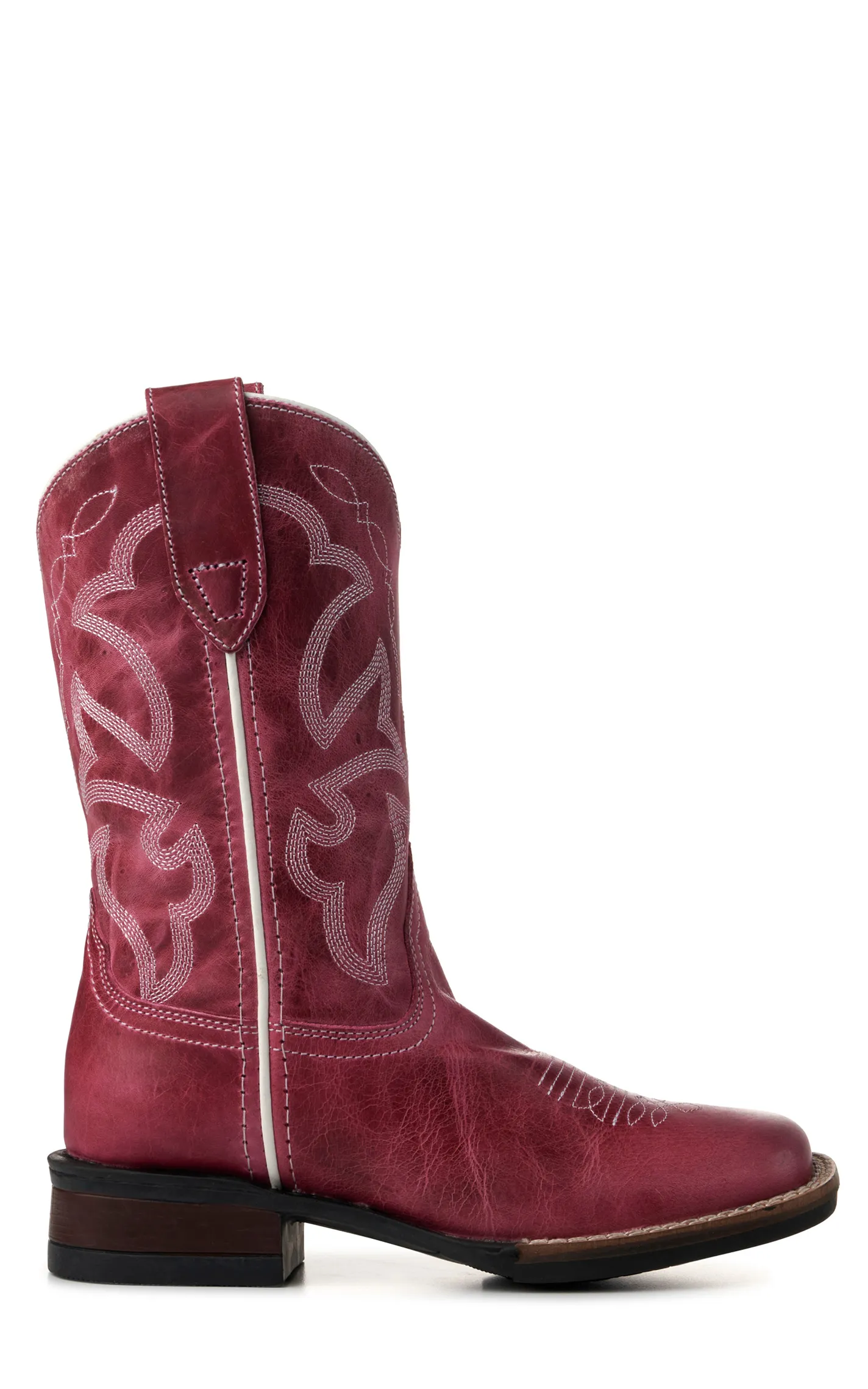 Roper Girls' Pink Square Toe Cowgirl Boots.