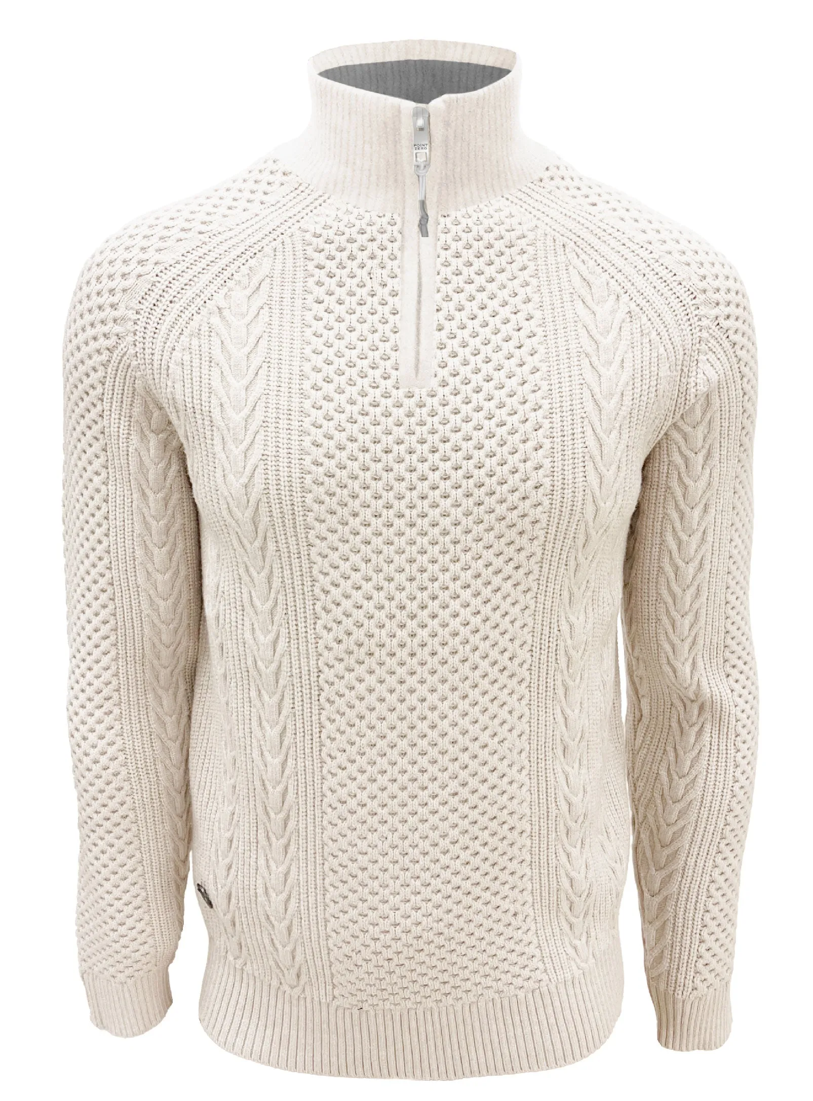 RUDI Cashmere Sweater with Half-Zip Detail - Mock Neck