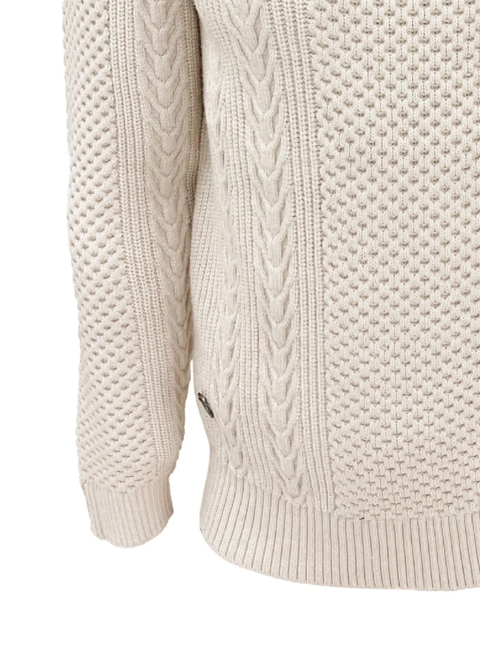 RUDI Cashmere Sweater with Half-Zip Detail - Mock Neck