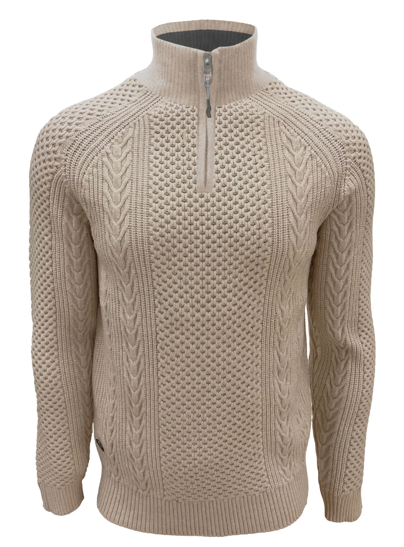 RUDI Cashmere Sweater with Half-Zip Detail - Mock Neck