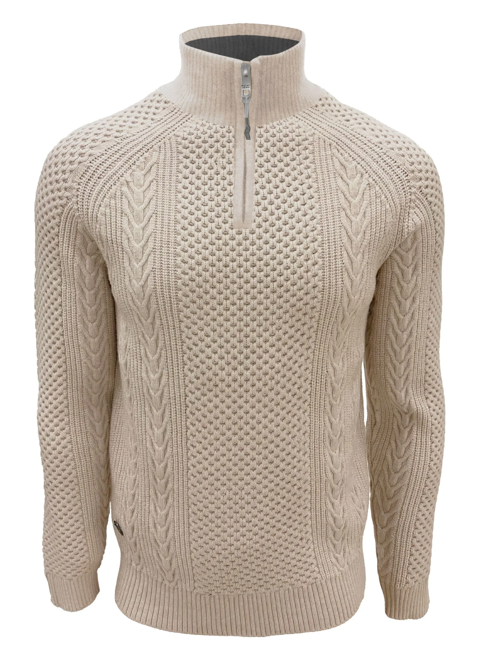 RUDI Cashmere Sweater with Half-Zip Detail - Mock Neck