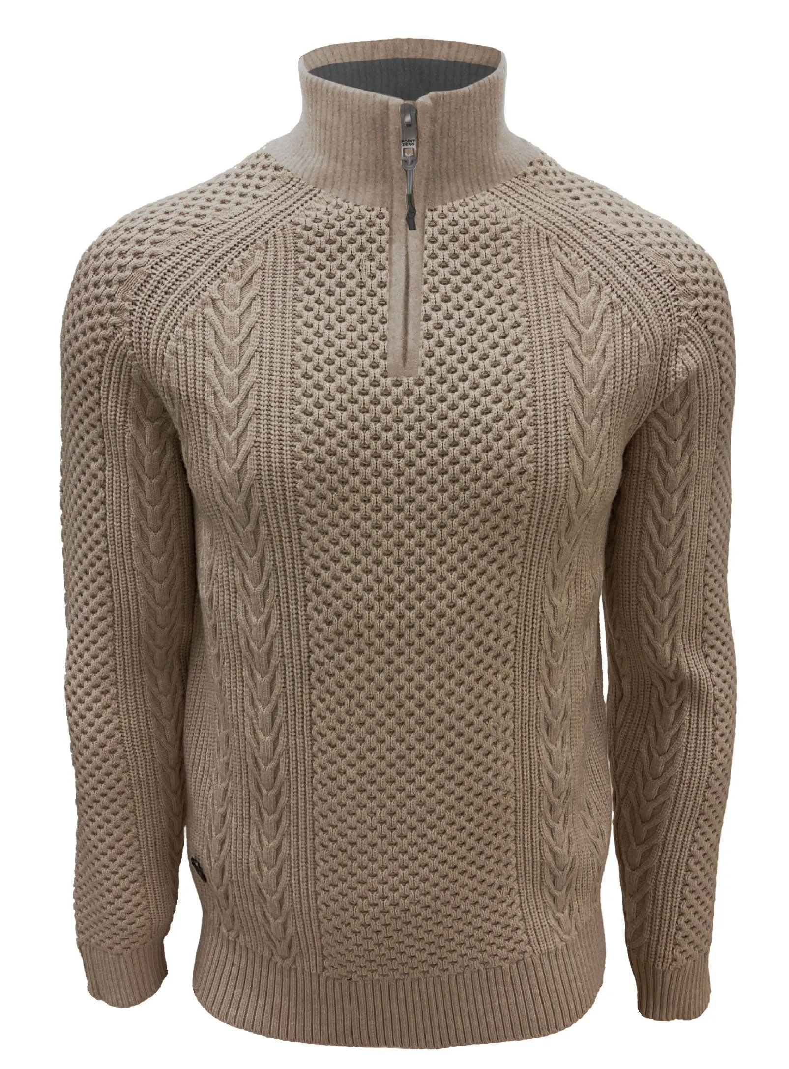 RUDI Cashmere Sweater with Half-Zip Detail - Mock Neck