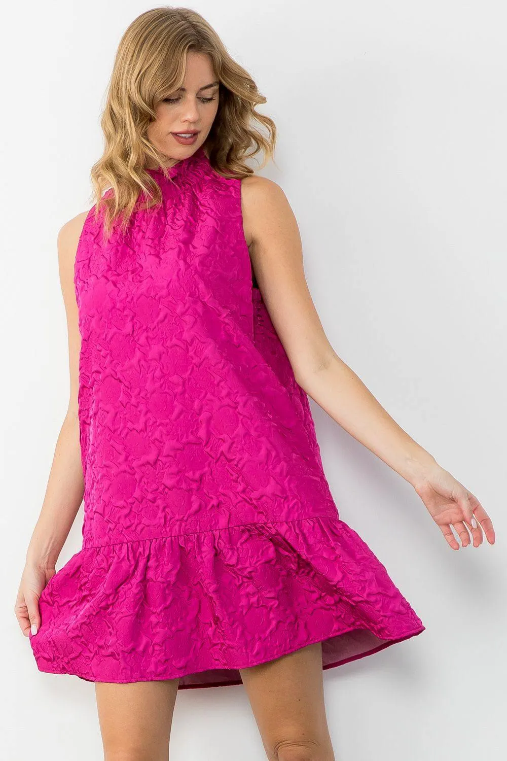 Ruffled Textured Dress