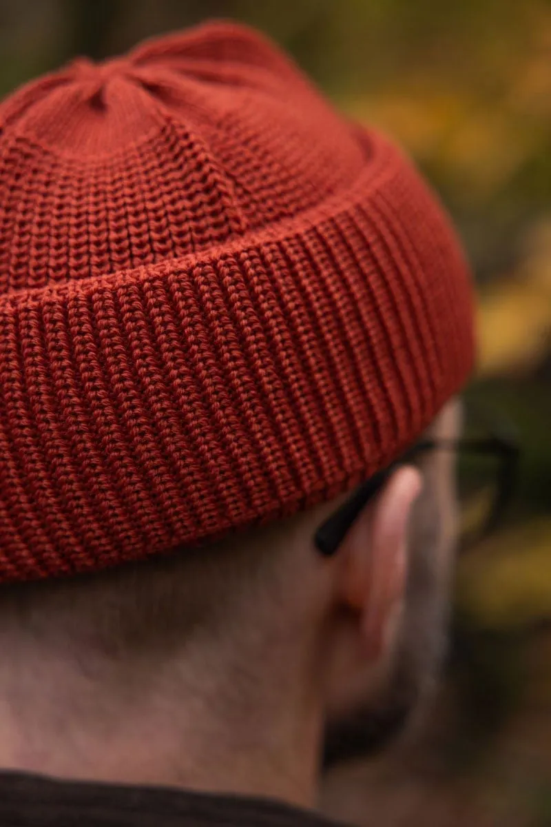 Rust Merino Bifold Watch Cap