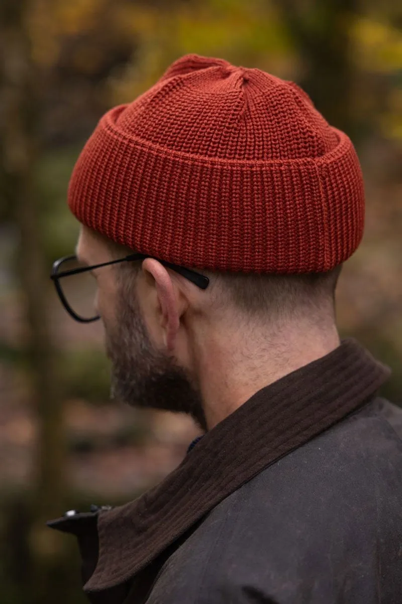 Rust Merino Bifold Watch Cap