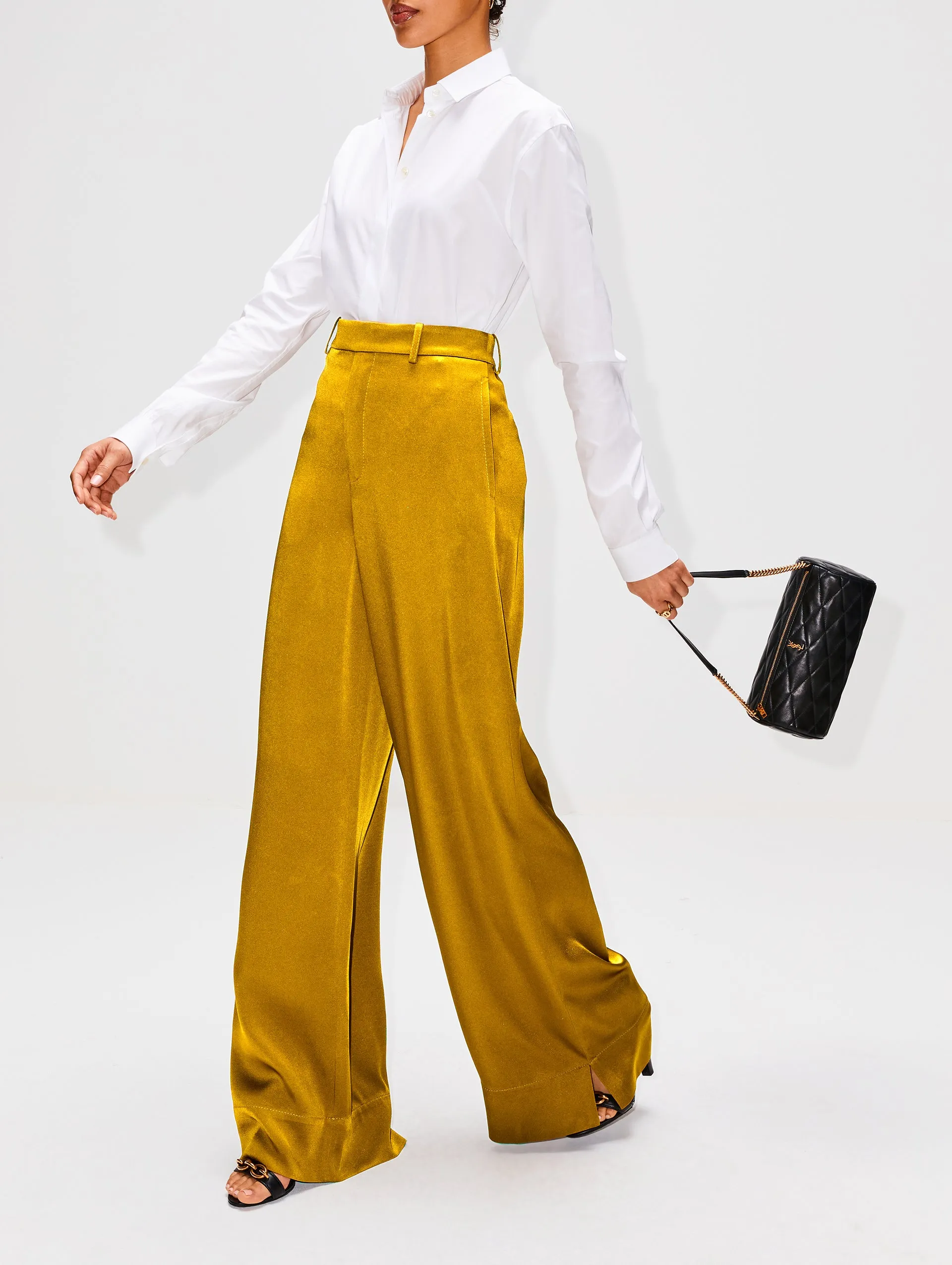 Satin Wide Leg Trousers