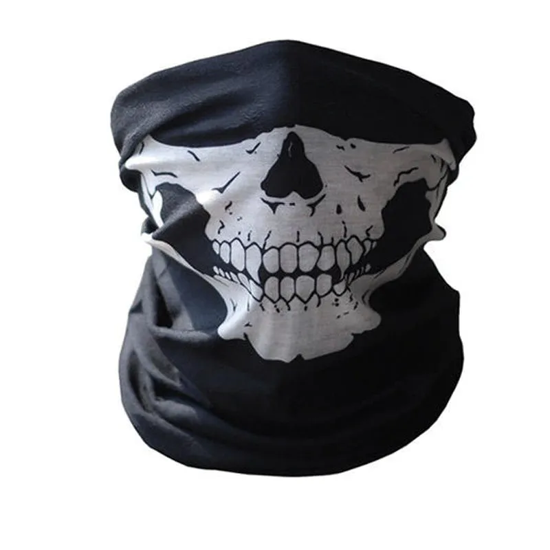 Skull Print Motorcycle Face Mask for Windproof Protection While Riding.