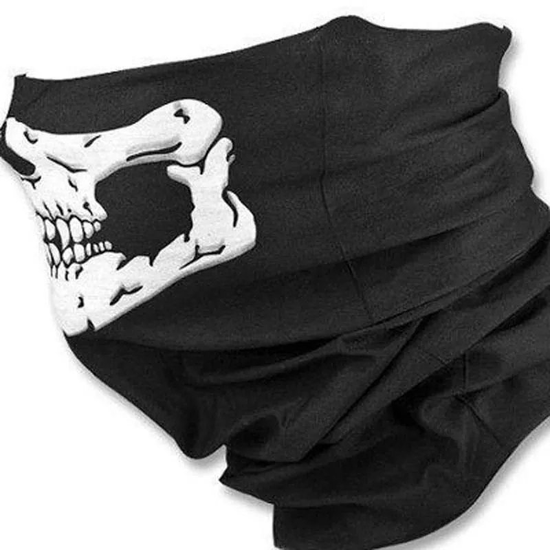 Skull Print Motorcycle Face Mask for Windproof Protection While Riding.