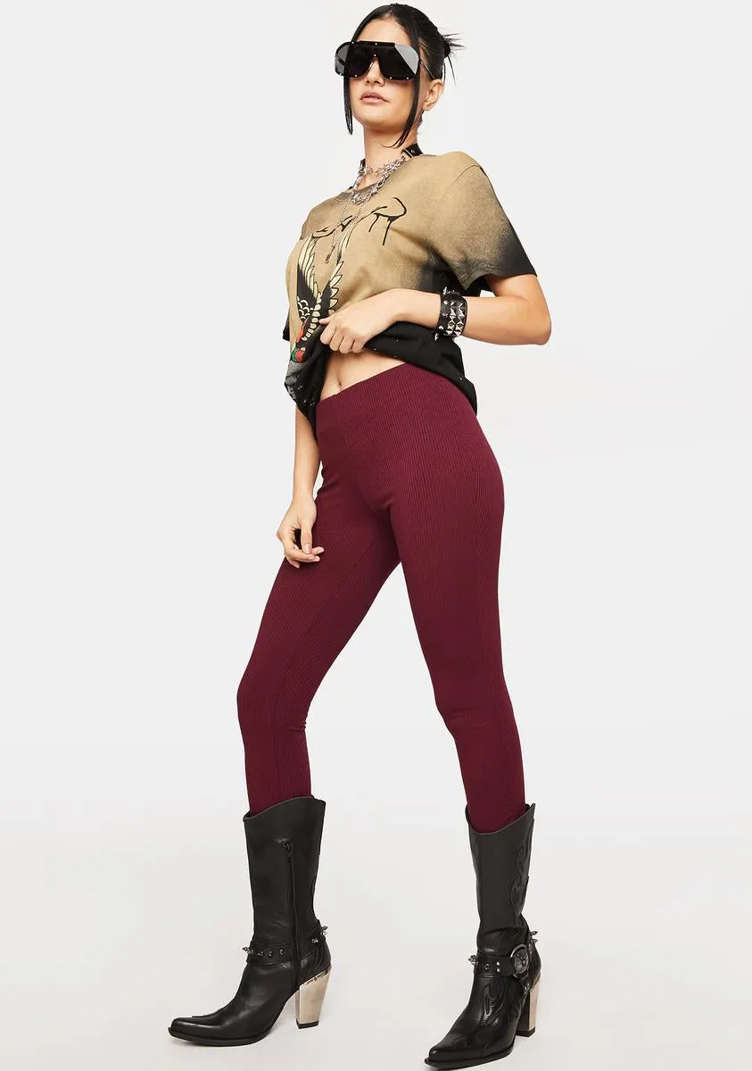 Slit Hem Leggings