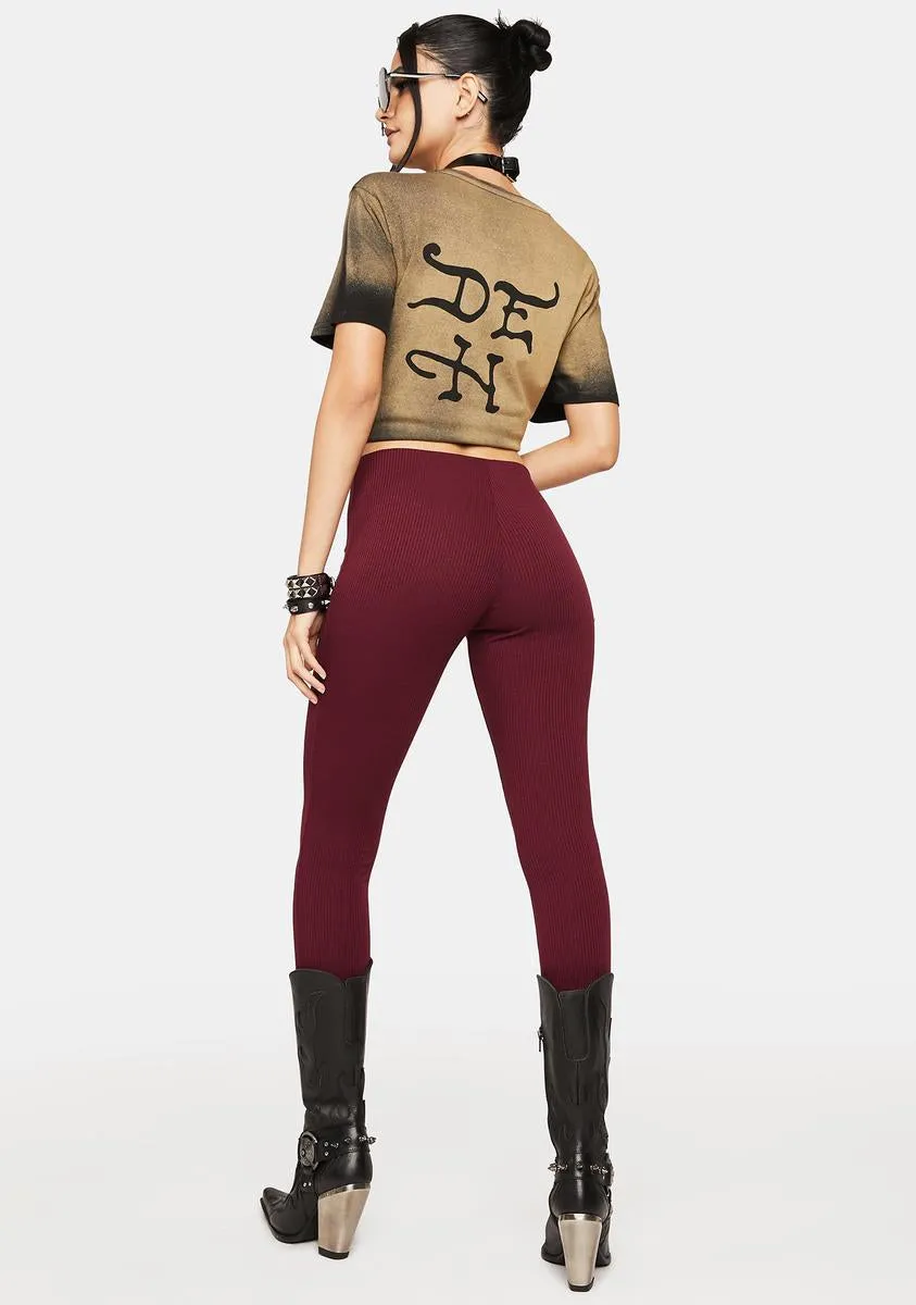 Slit Hem Leggings