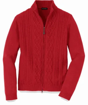 Soft Cotton Cable Zip Sweater