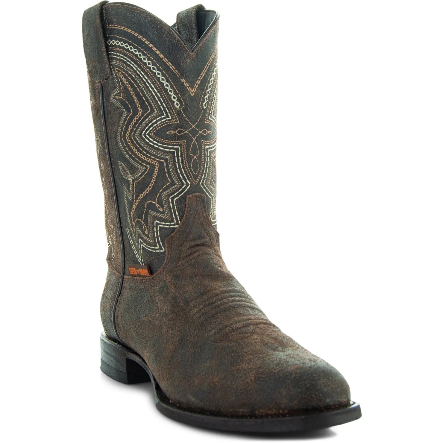 Soto Men's Brown Distressed Leather Cowboy Boots