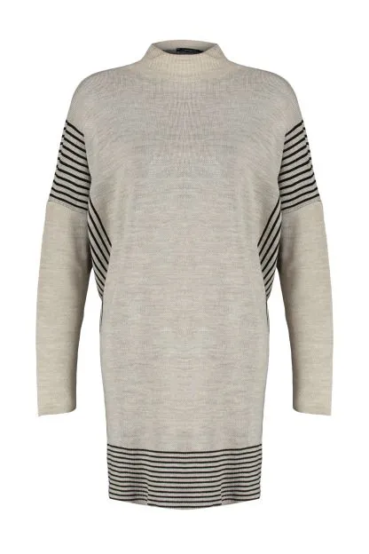 Striped Poncho Sweater --> Modern Striped Cape Pullover