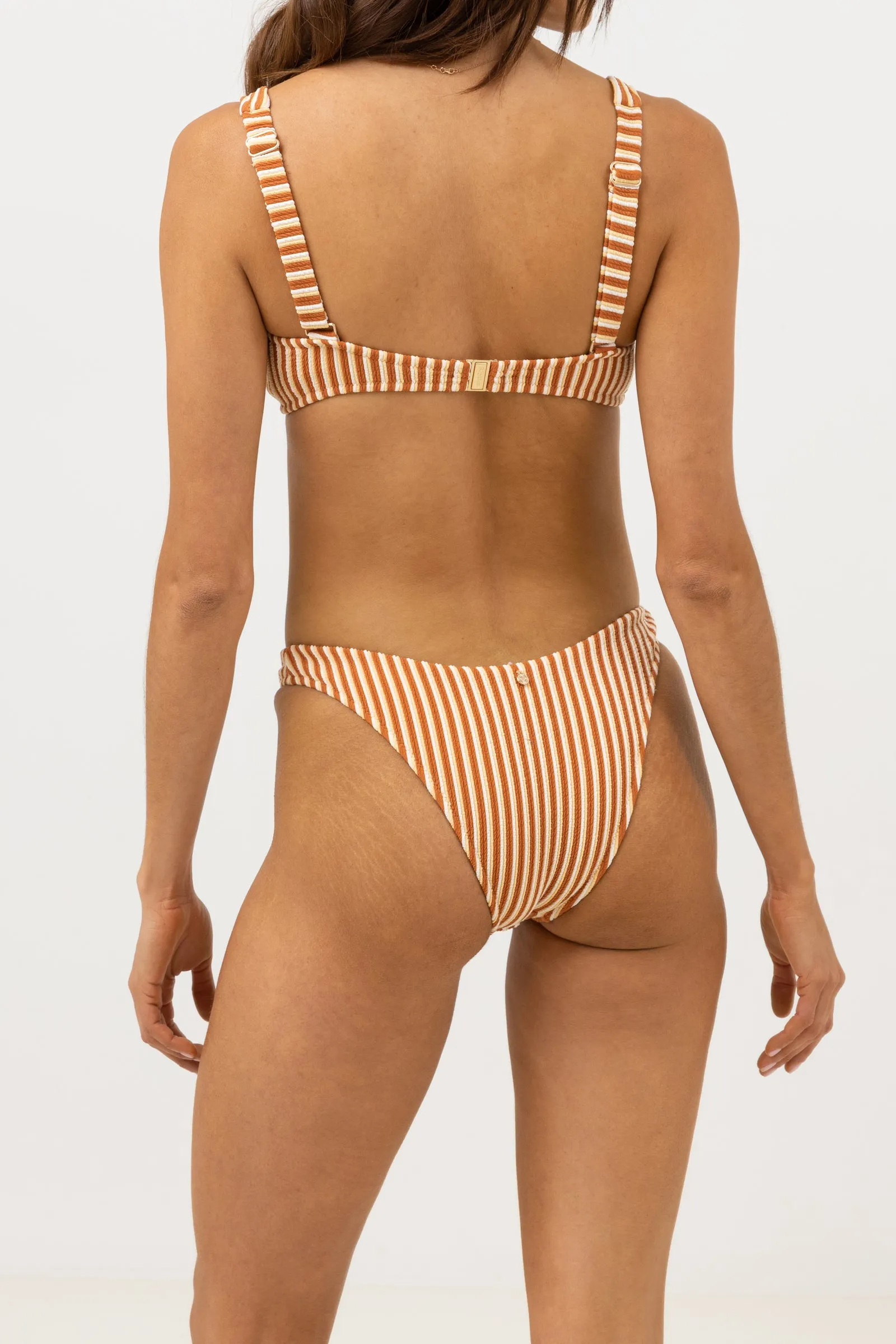 Chocolate Sunbather Hi Cut Striped Pant