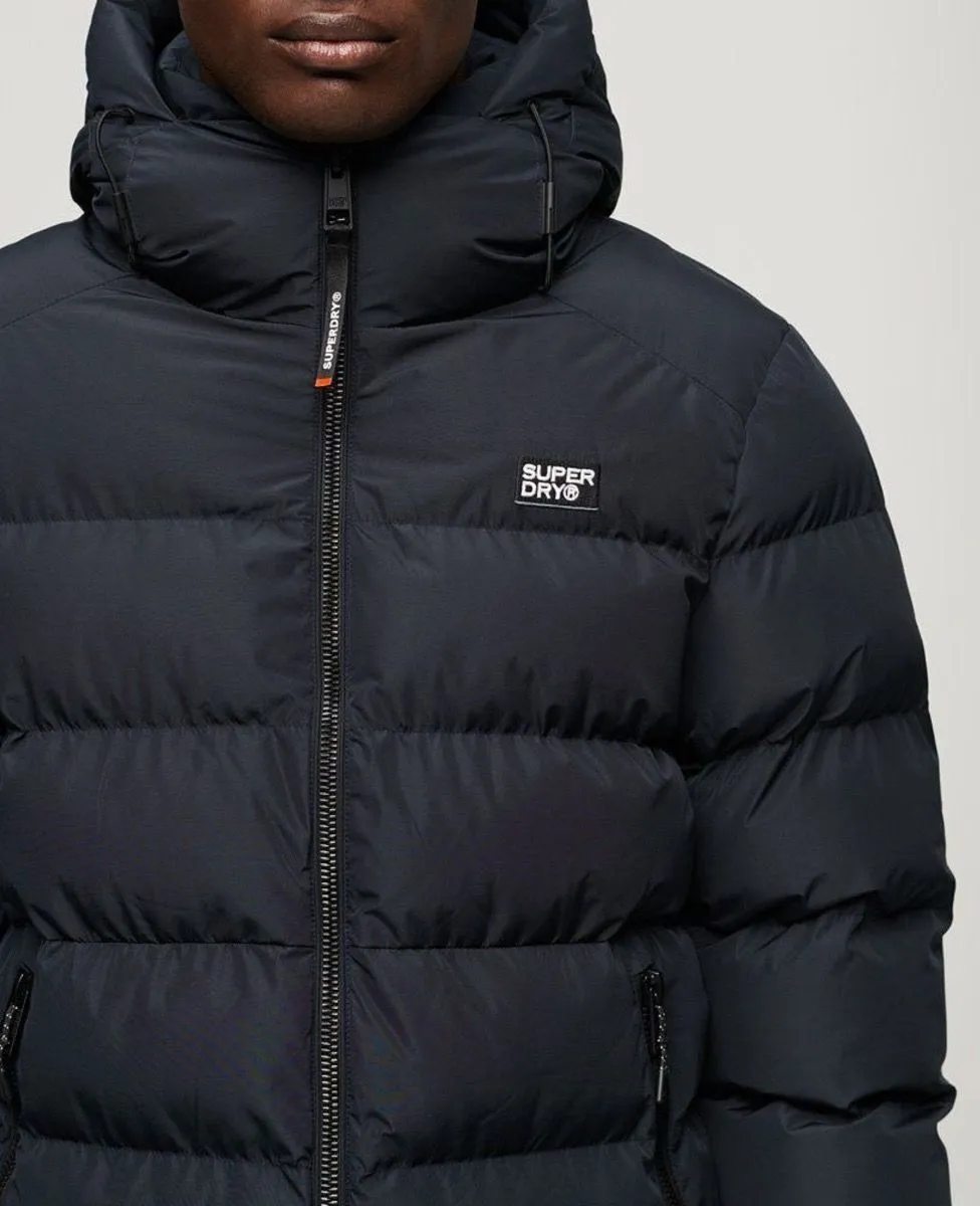 Superdry Hooded Sport Puffer Jacket in Eclipse Navy