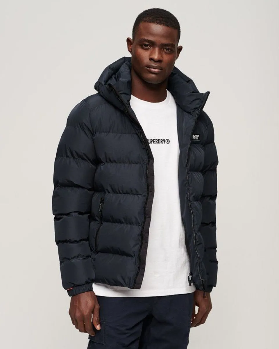 Superdry Hooded Sport Puffer Jacket in Eclipse Navy