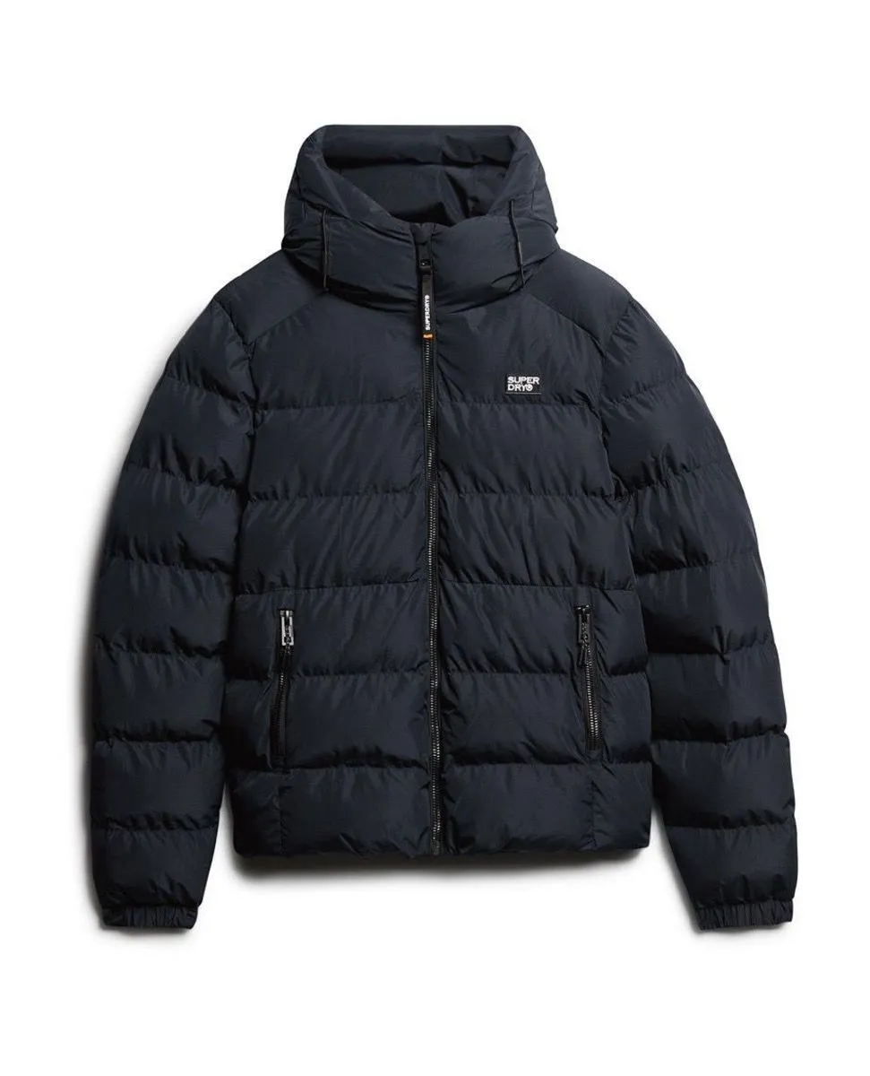 Superdry Hooded Sport Puffer Jacket in Eclipse Navy