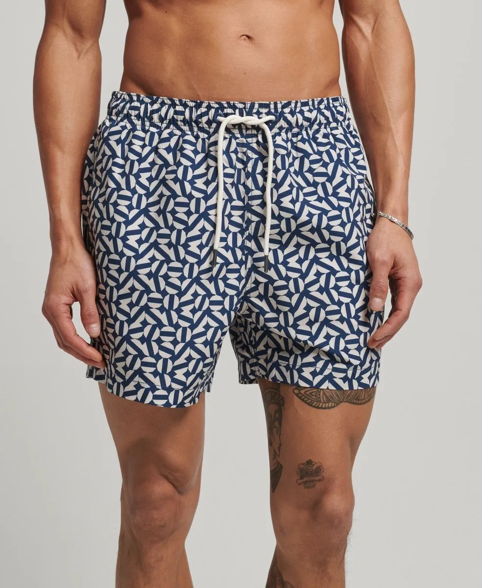 Summer Print Swim Shorts Navy Shape Tile by Superdry