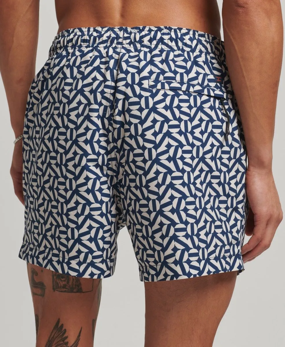 Summer Print Swim Shorts Navy Shape Tile by Superdry