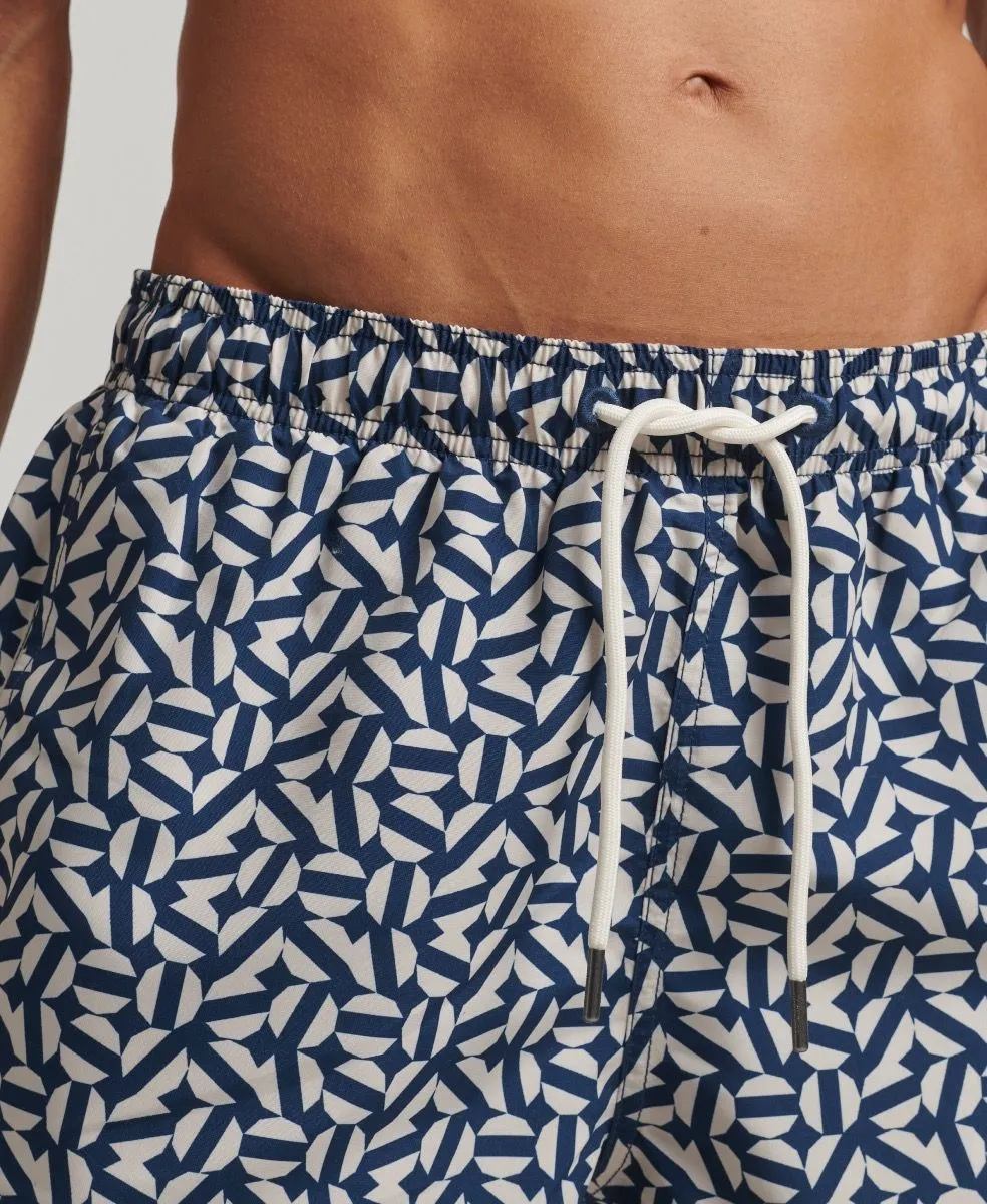 Summer Print Swim Shorts Navy Shape Tile by Superdry