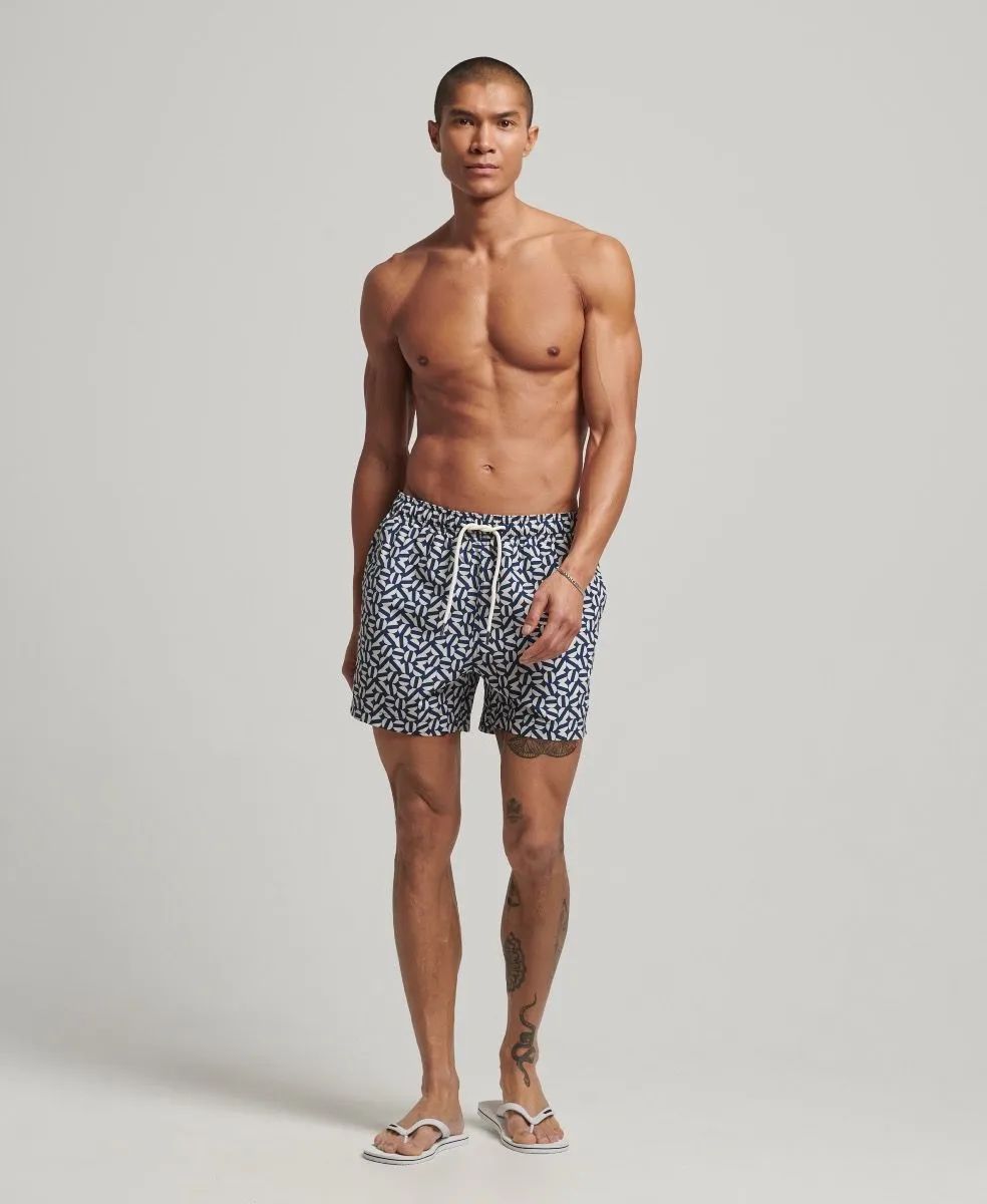 Summer Print Swim Shorts Navy Shape Tile by Superdry