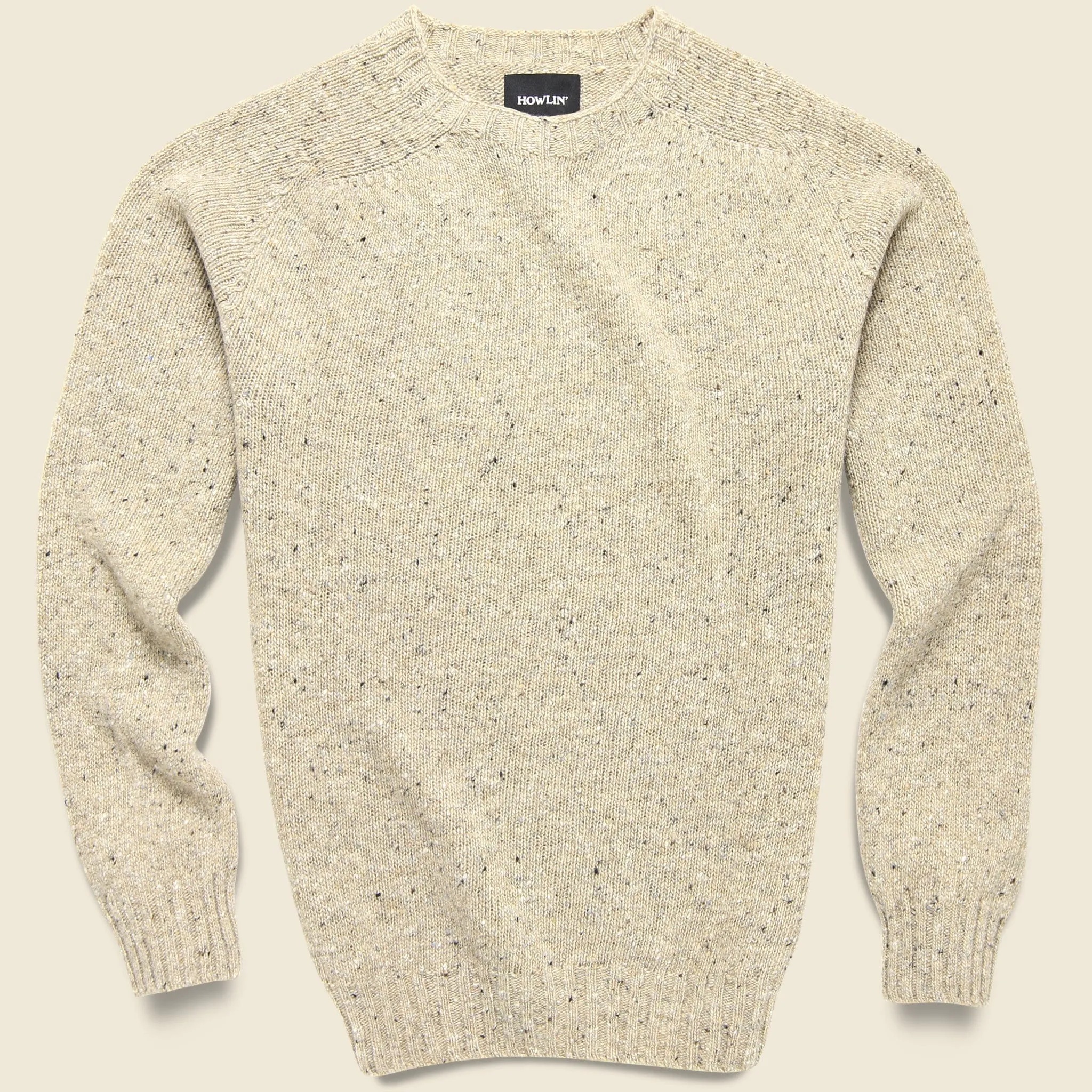 Beige Terry Donegal Crew Sweater