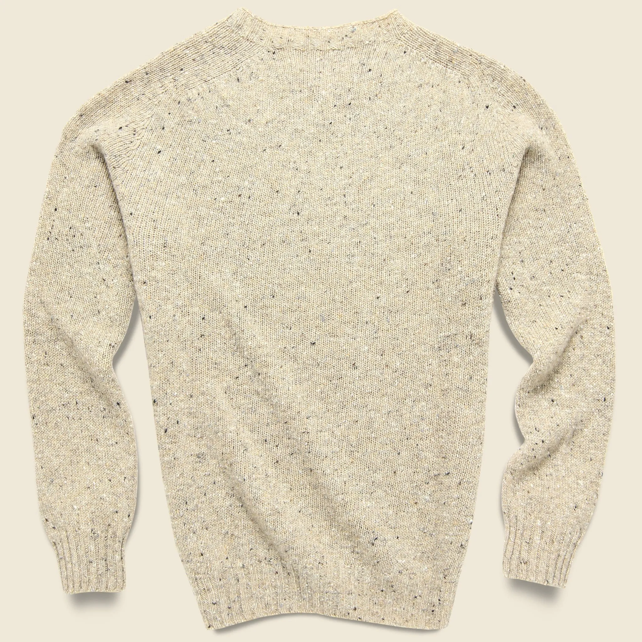 Beige Terry Donegal Crew Sweater