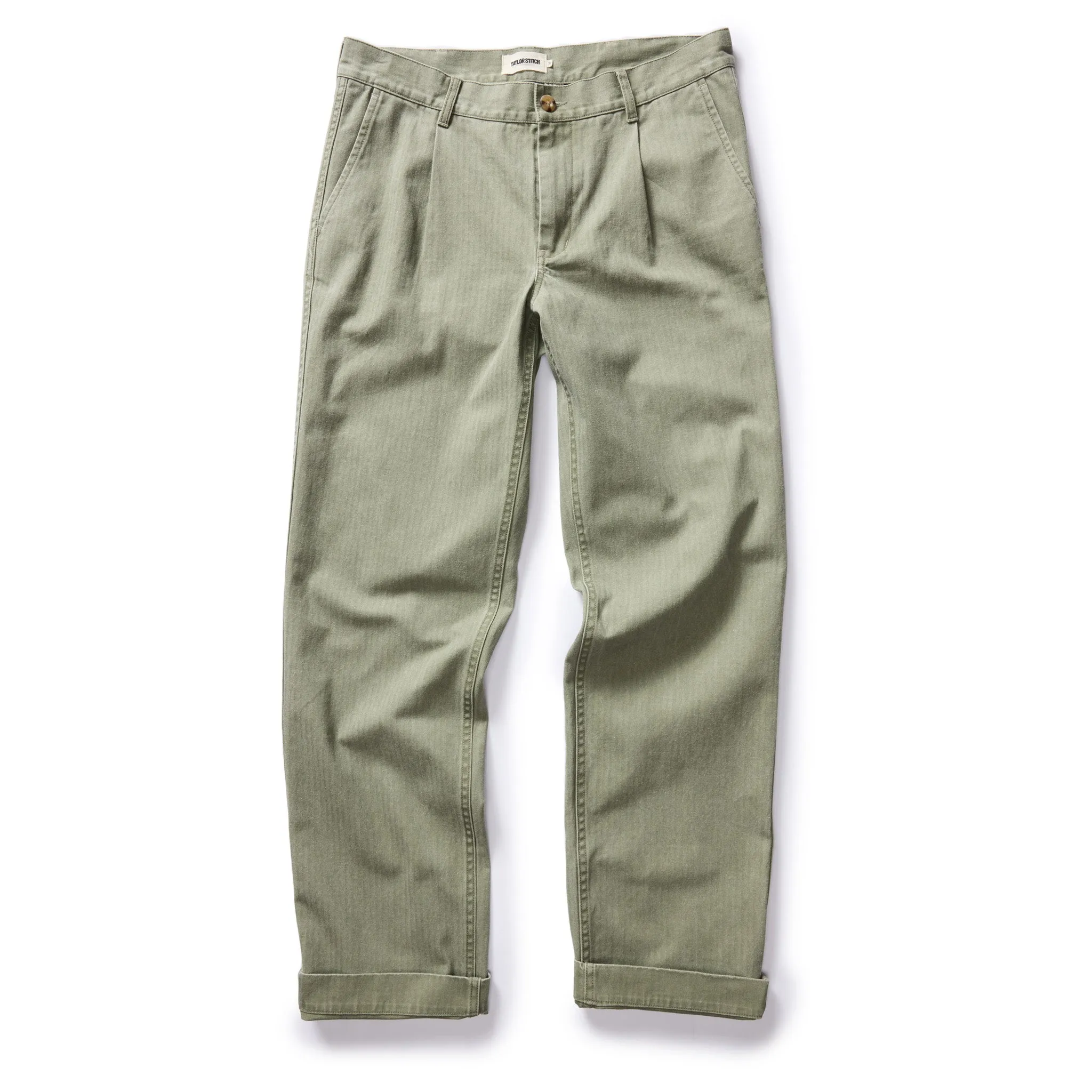 Matlow Pant in Dried Sage Pigment Herringbone by The