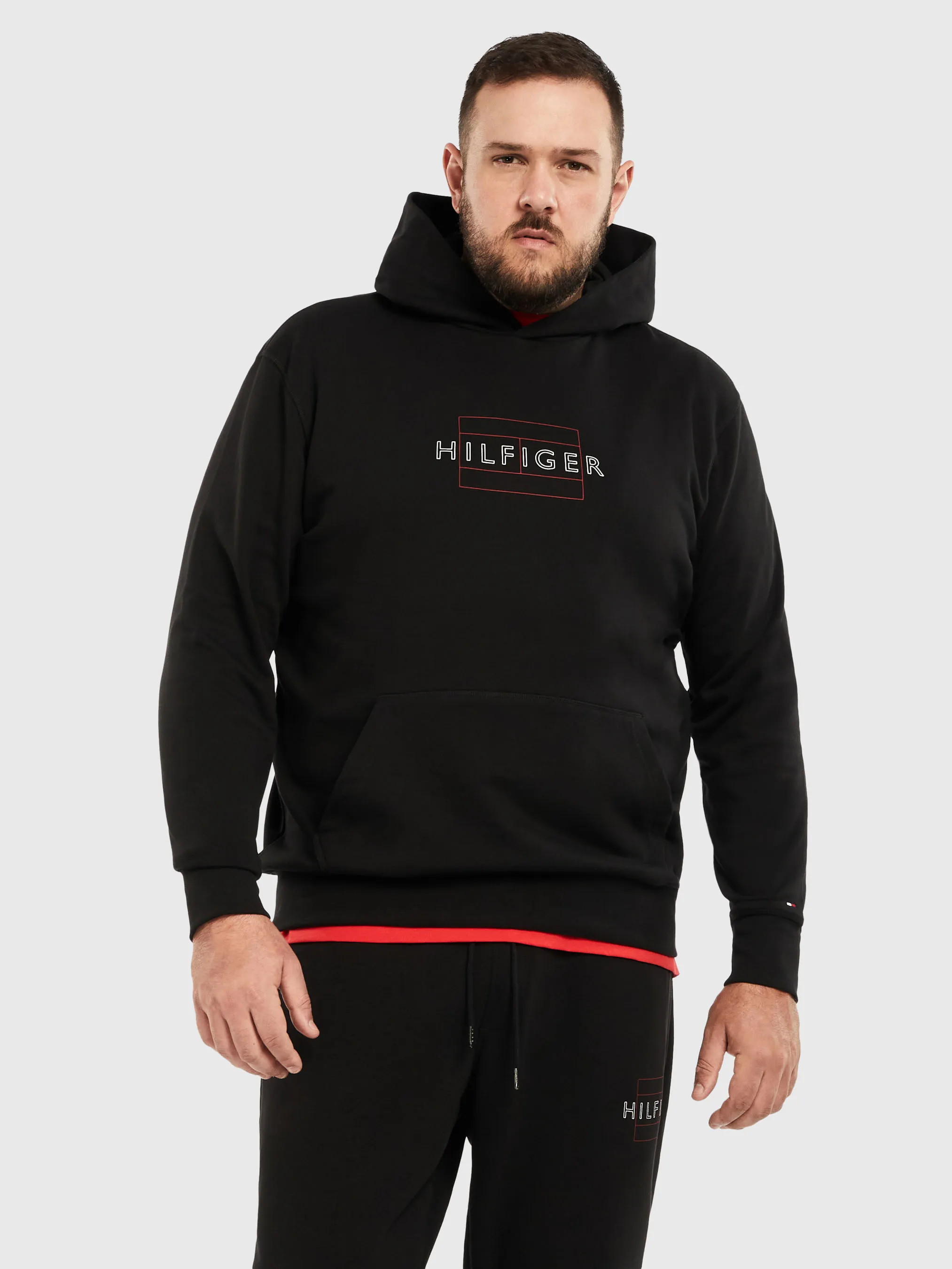 Tommy Hilfiger Linear Flag Hoodie for Big & Tall Men