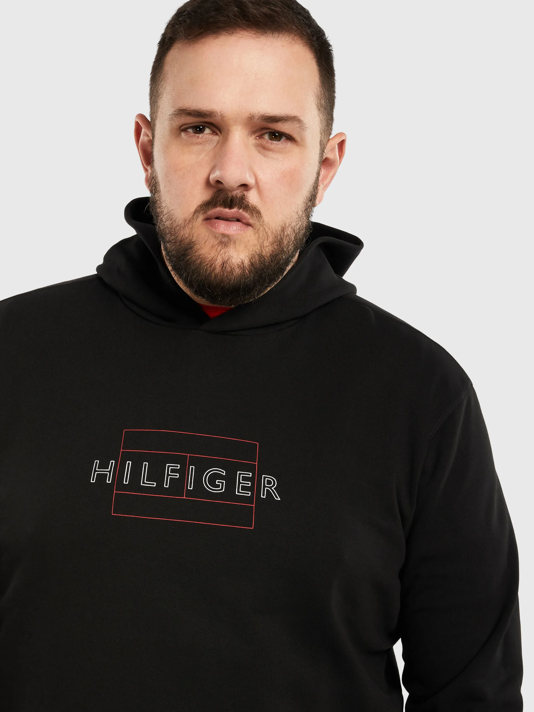 Tommy Hilfiger Linear Flag Hoodie for Big & Tall Men