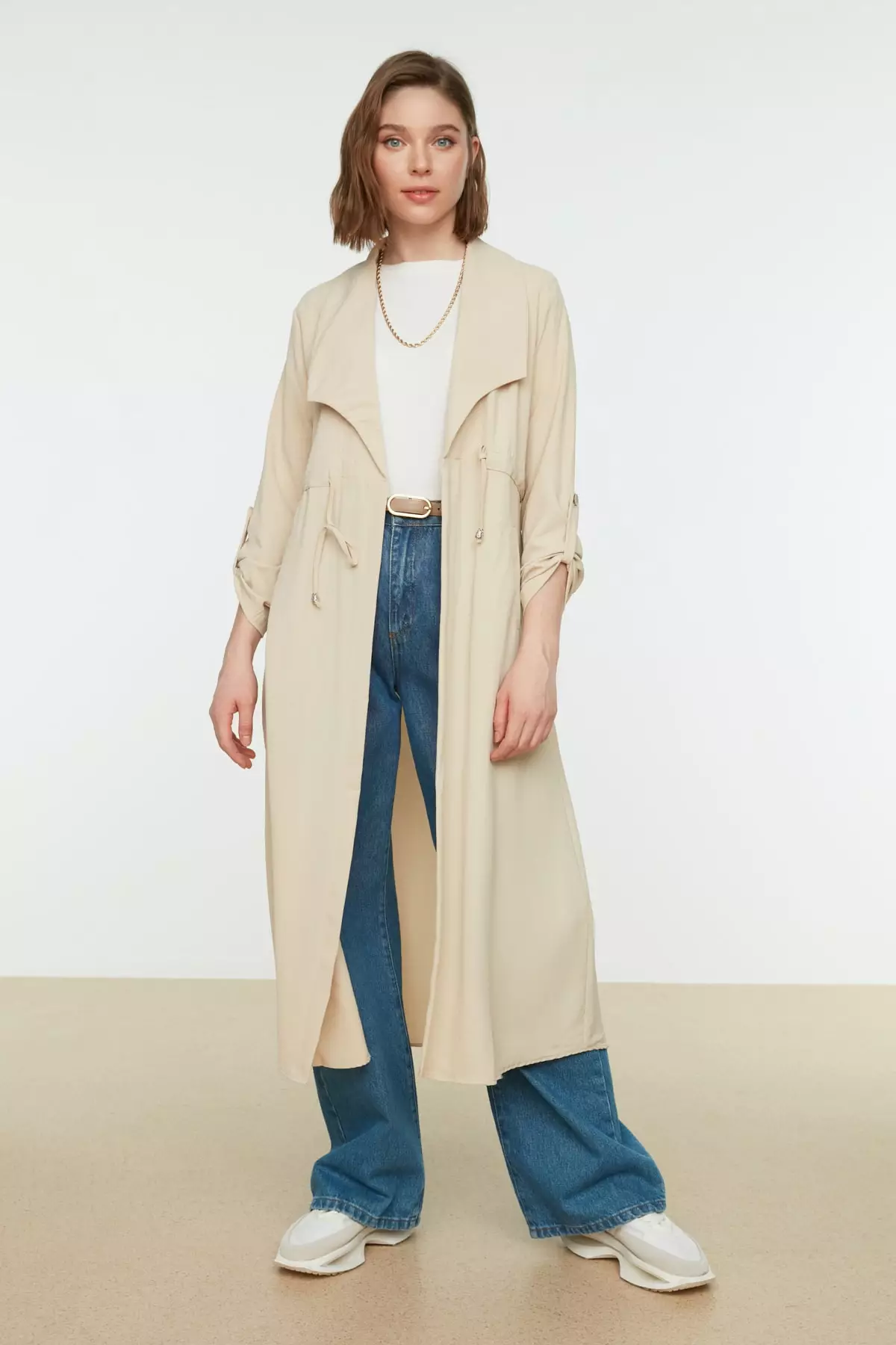 Trendyol Tie Long Coat