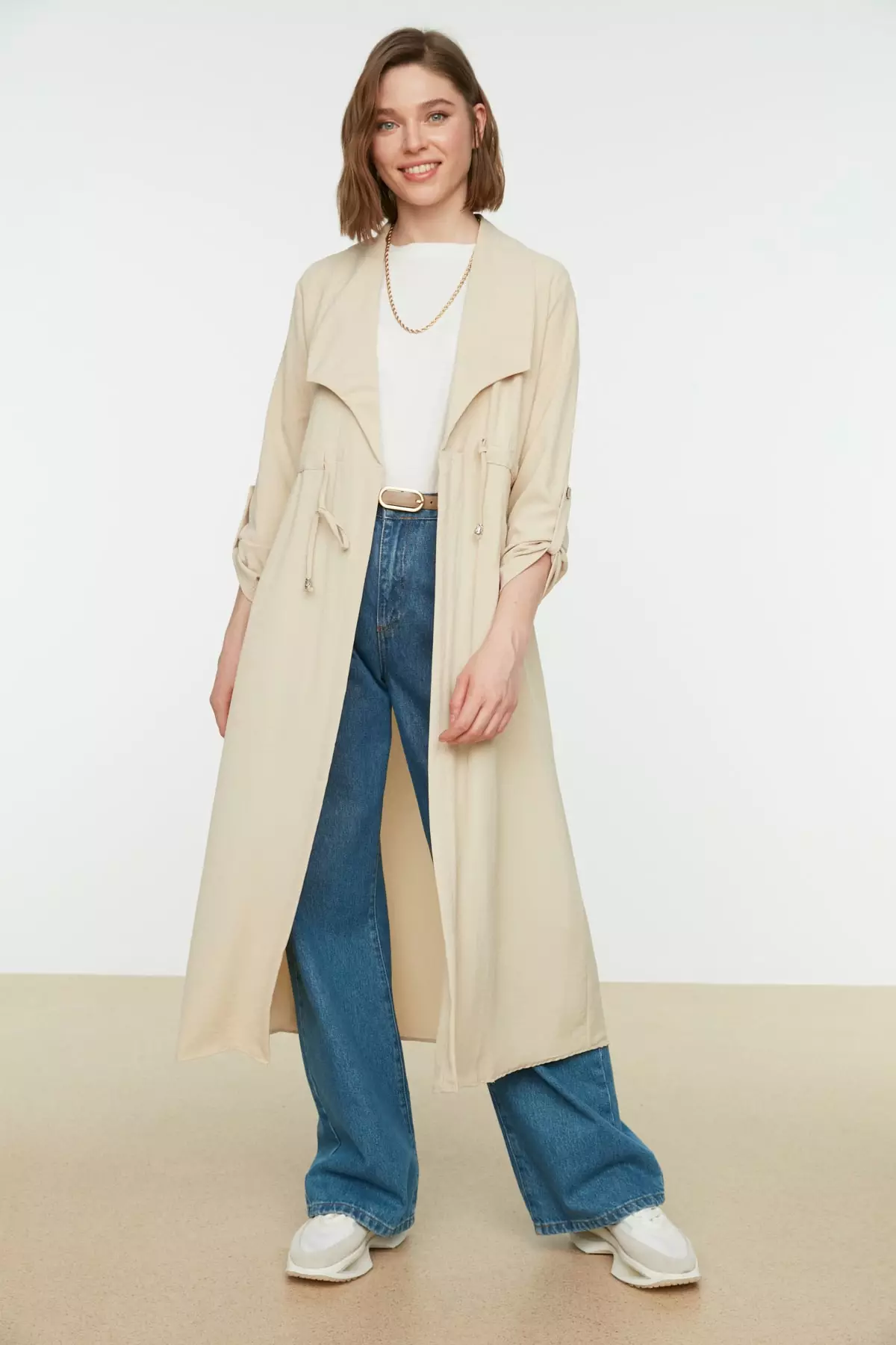 Trendyol Tie Long Coat