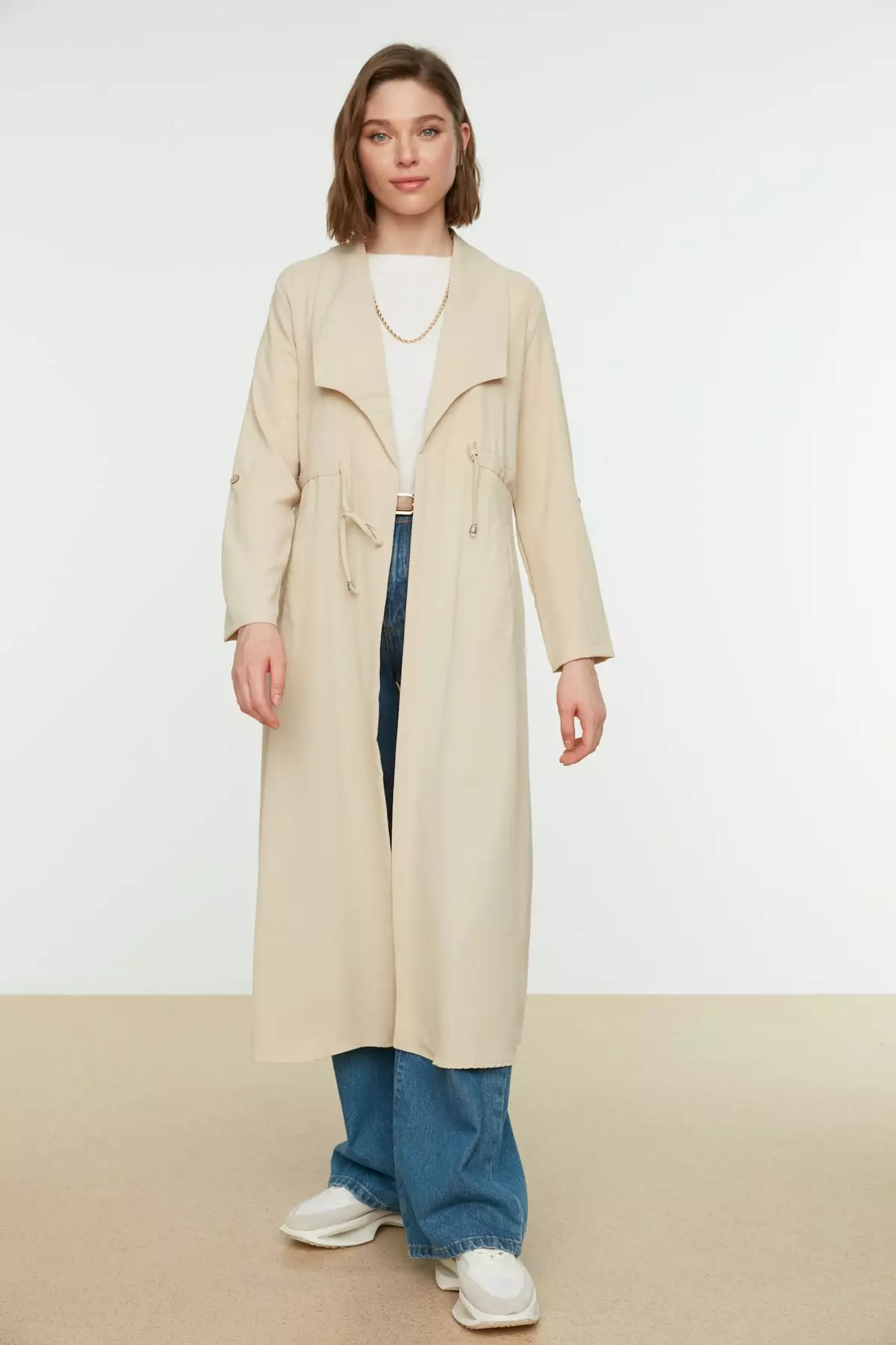 Trendyol Tie Long Coat