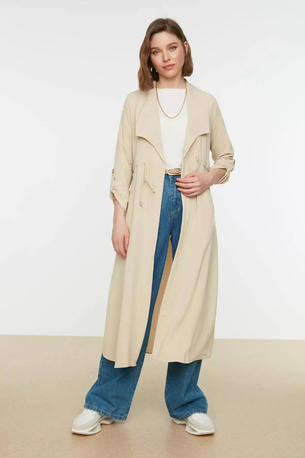 Trendyol Tie Long Coat