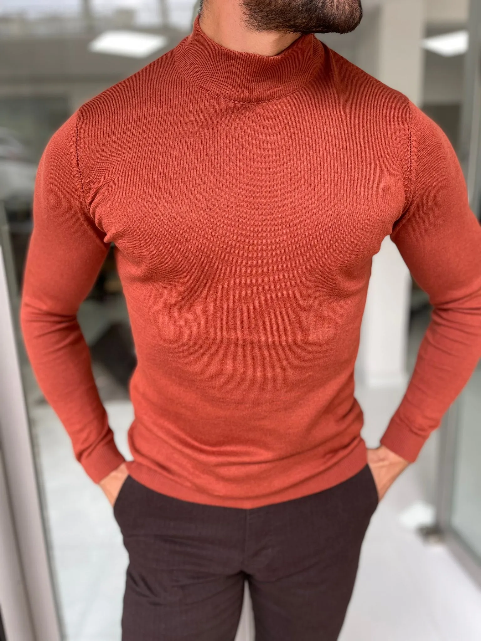 Turtleneck Sweater Slim Fit - Viena Tile