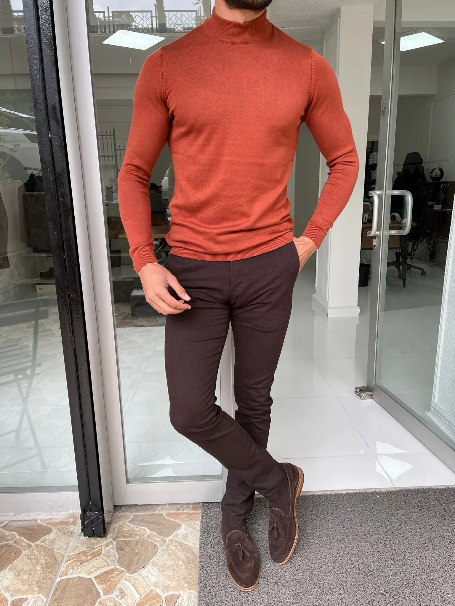 Turtleneck Sweater Slim Fit - Viena Tile