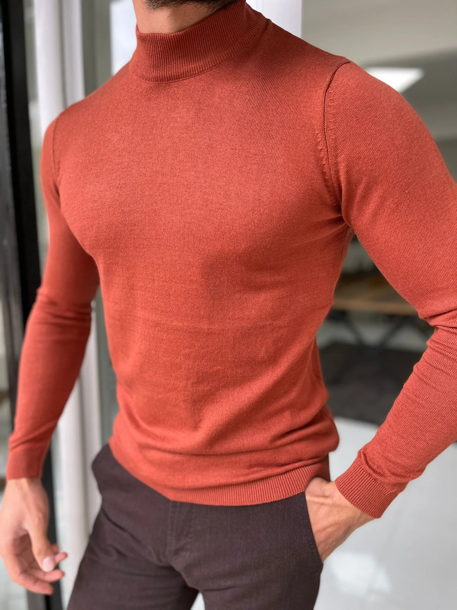 Turtleneck Sweater Slim Fit - Viena Tile