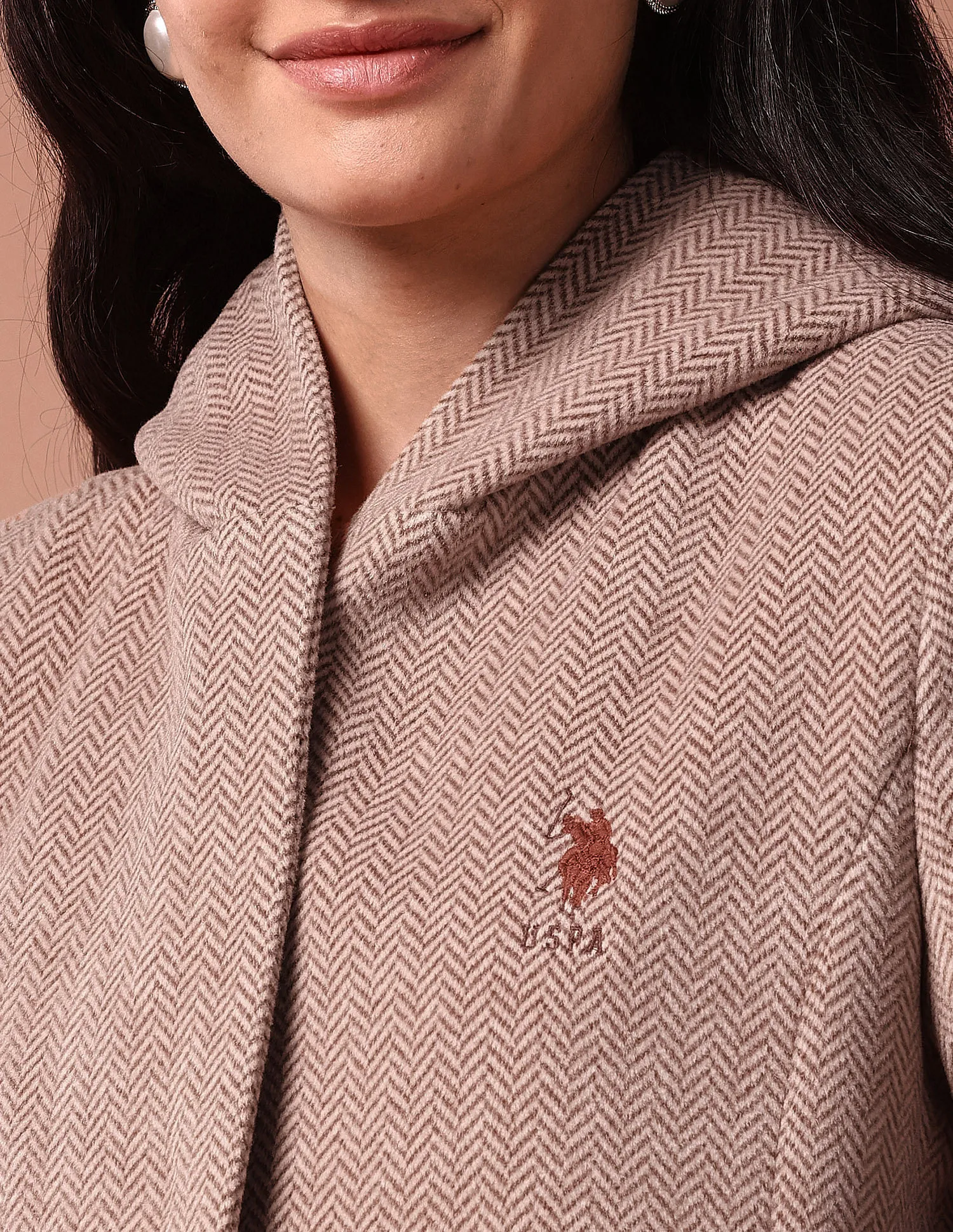 U.S. Women's Polo Assn. Herringbone Hooded Jacket