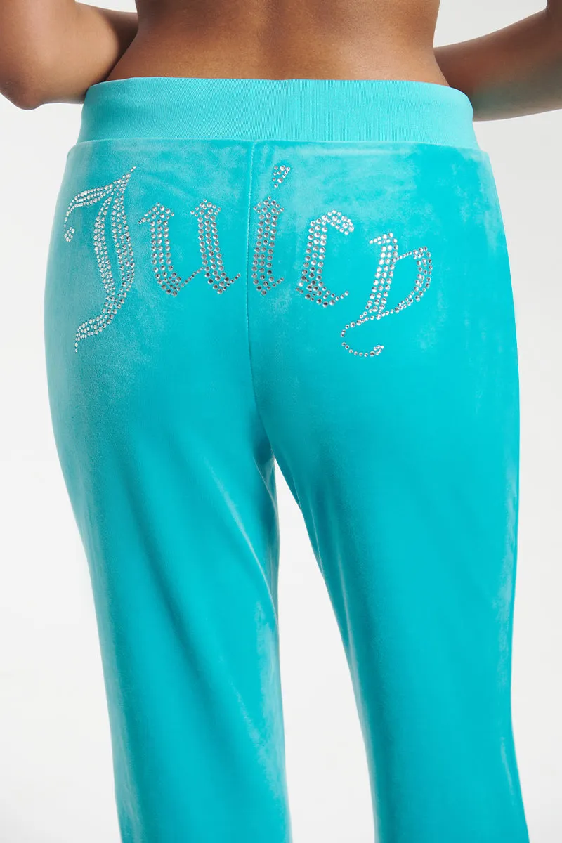 Velour Track Pants in Big Bling Style