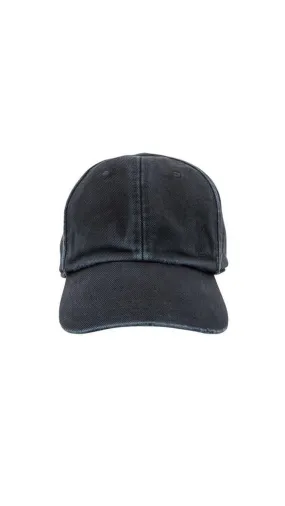 Black Washed Denim 6panel Cap