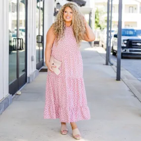 Weekend Wardrobe Maxi Dress Mauve Dalmatian