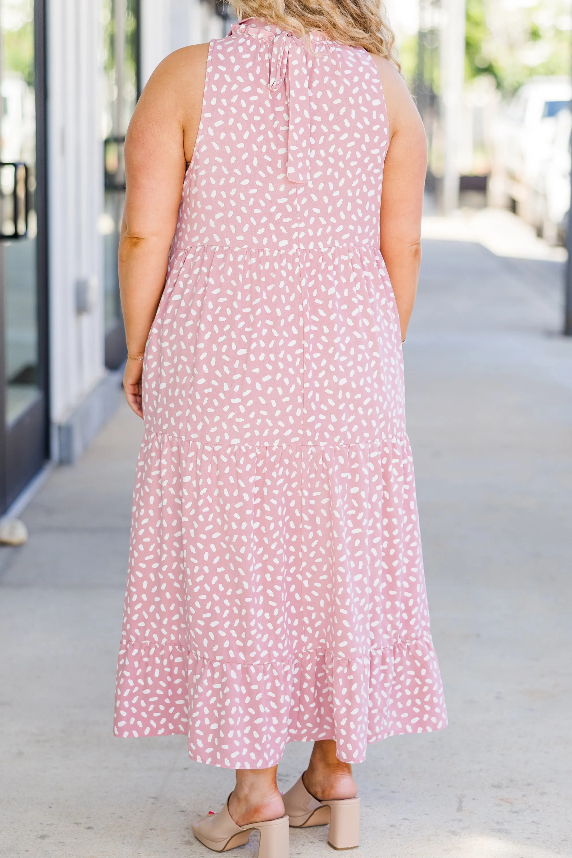 Weekend Wardrobe Maxi Dress Mauve Dalmatian