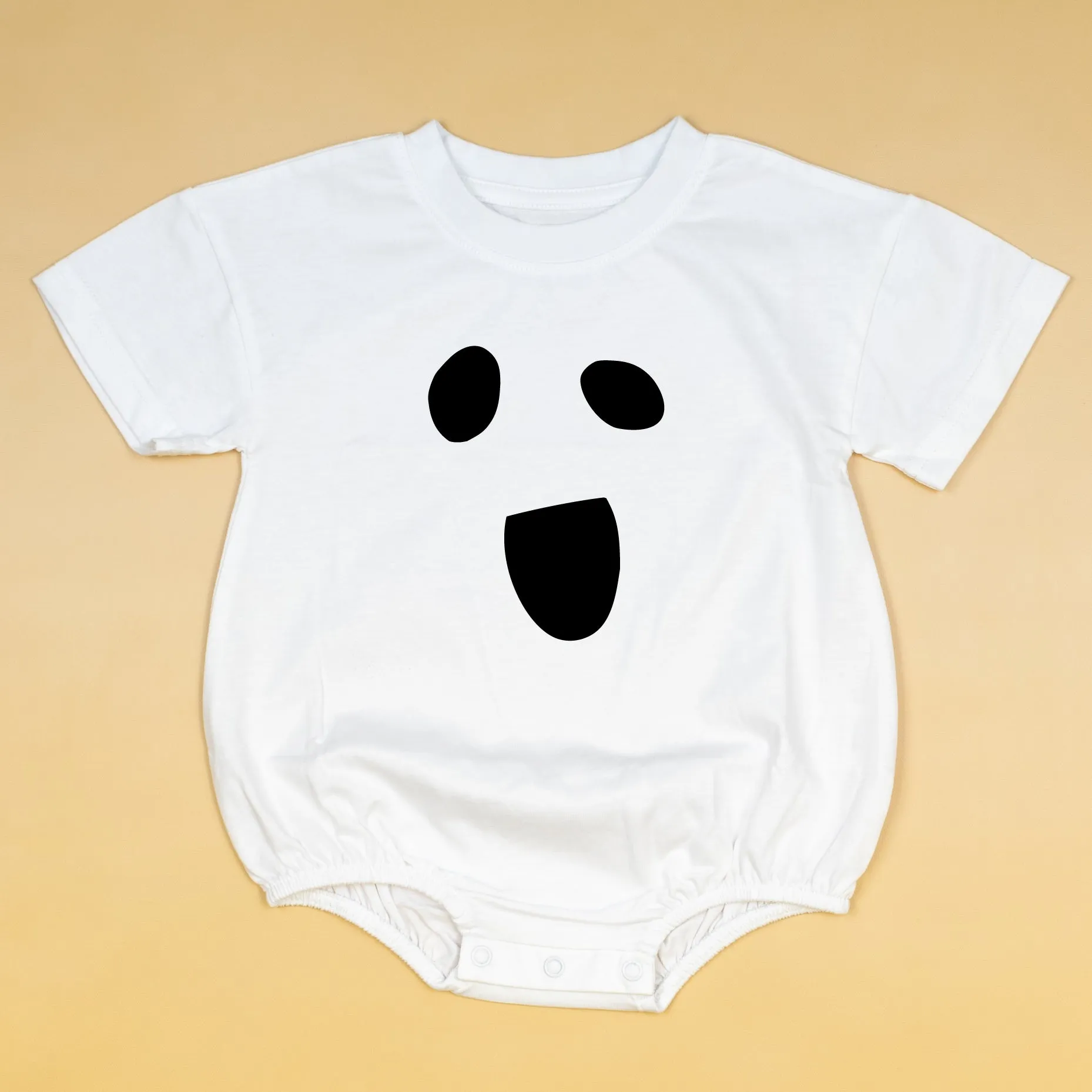 White Bubble Romper with Ghost Face