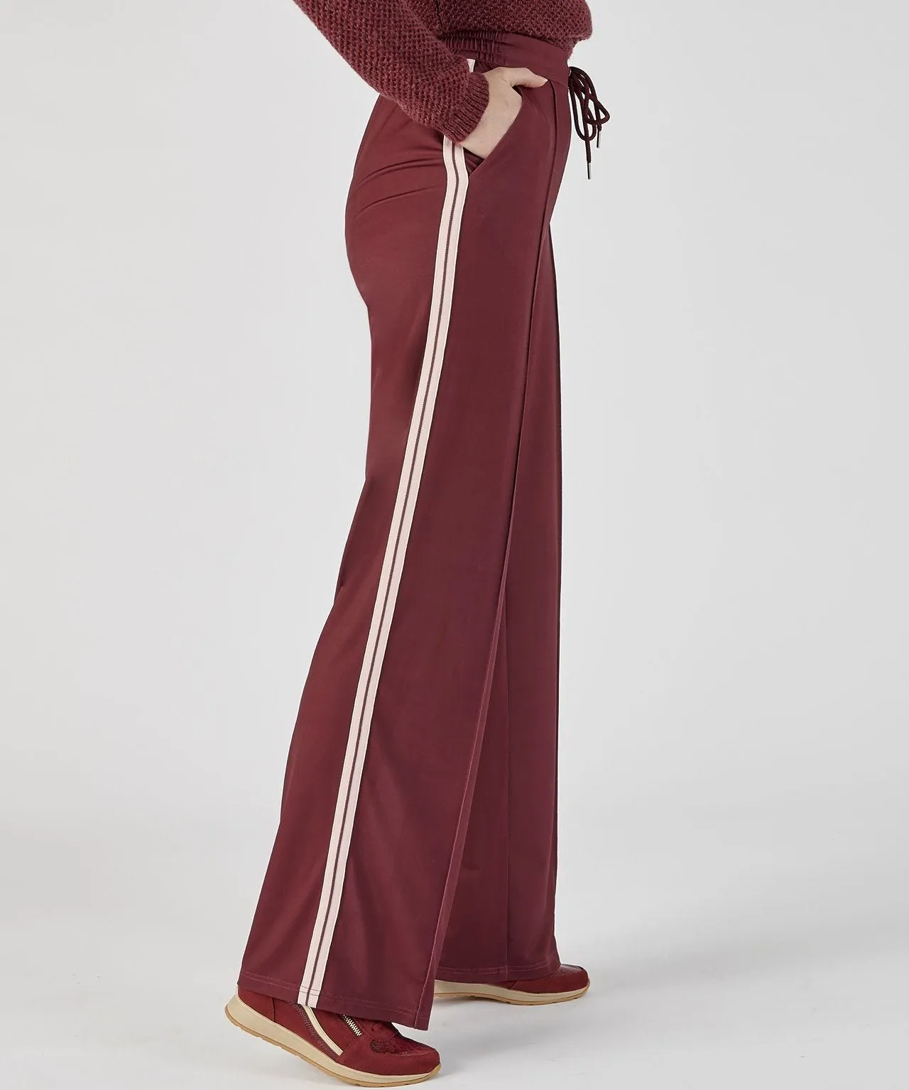 Wide-leg Trousers with Side Stripes