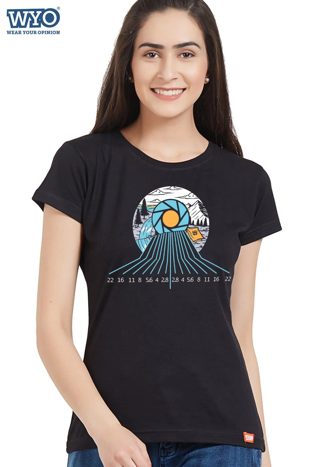 Women Tshirt featuring Adjust Aperture Design