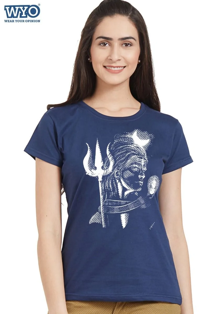 Women Tshirt with Shiva Bhole Design