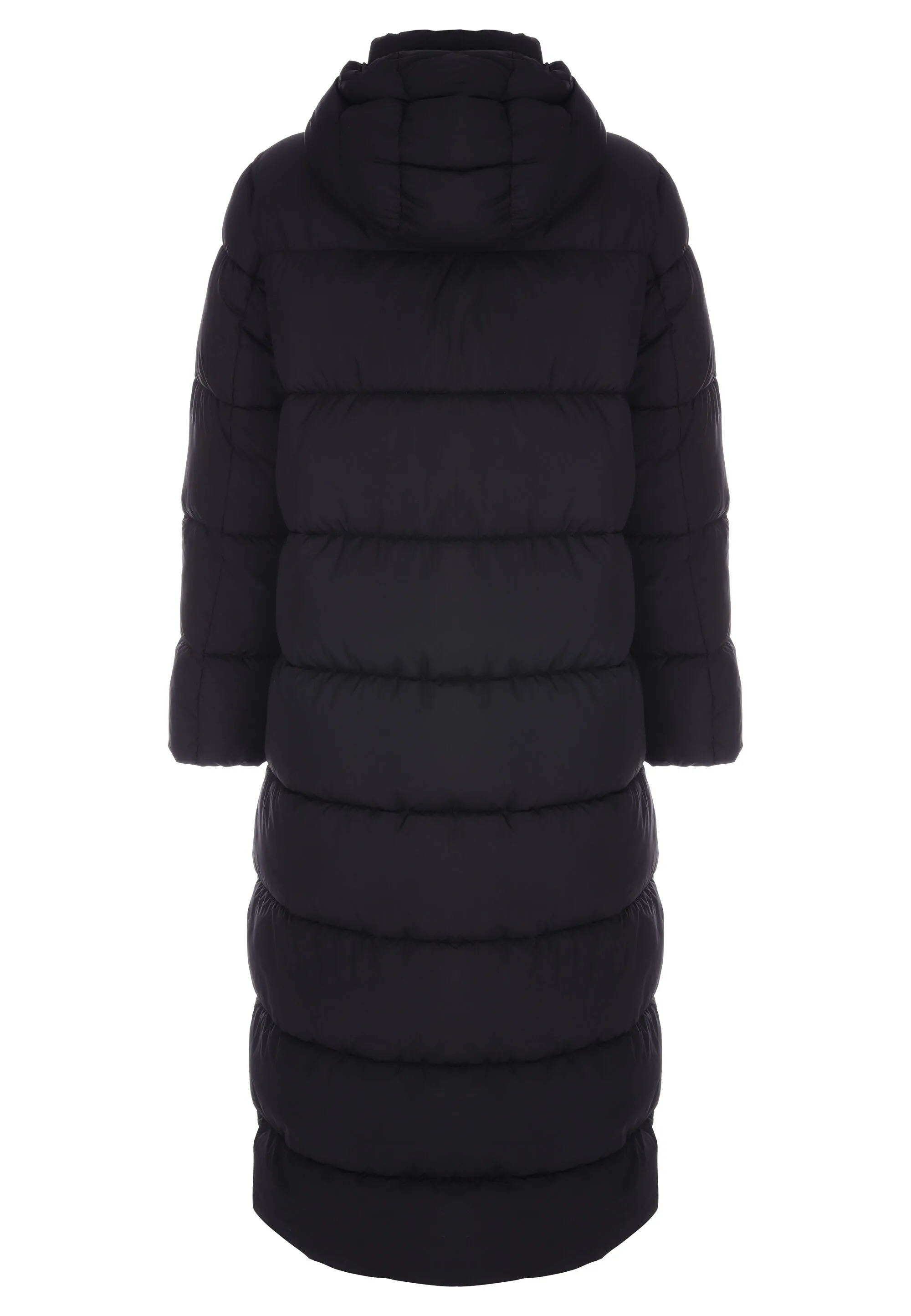 Womens Black Extra Longline Padded Coat